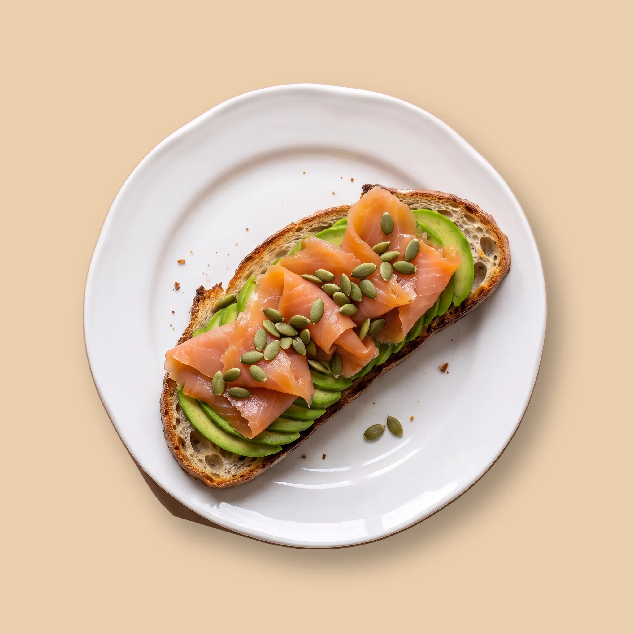 The Green Wave: Salmón ahumado · Aguacate · Semillas de calabaza