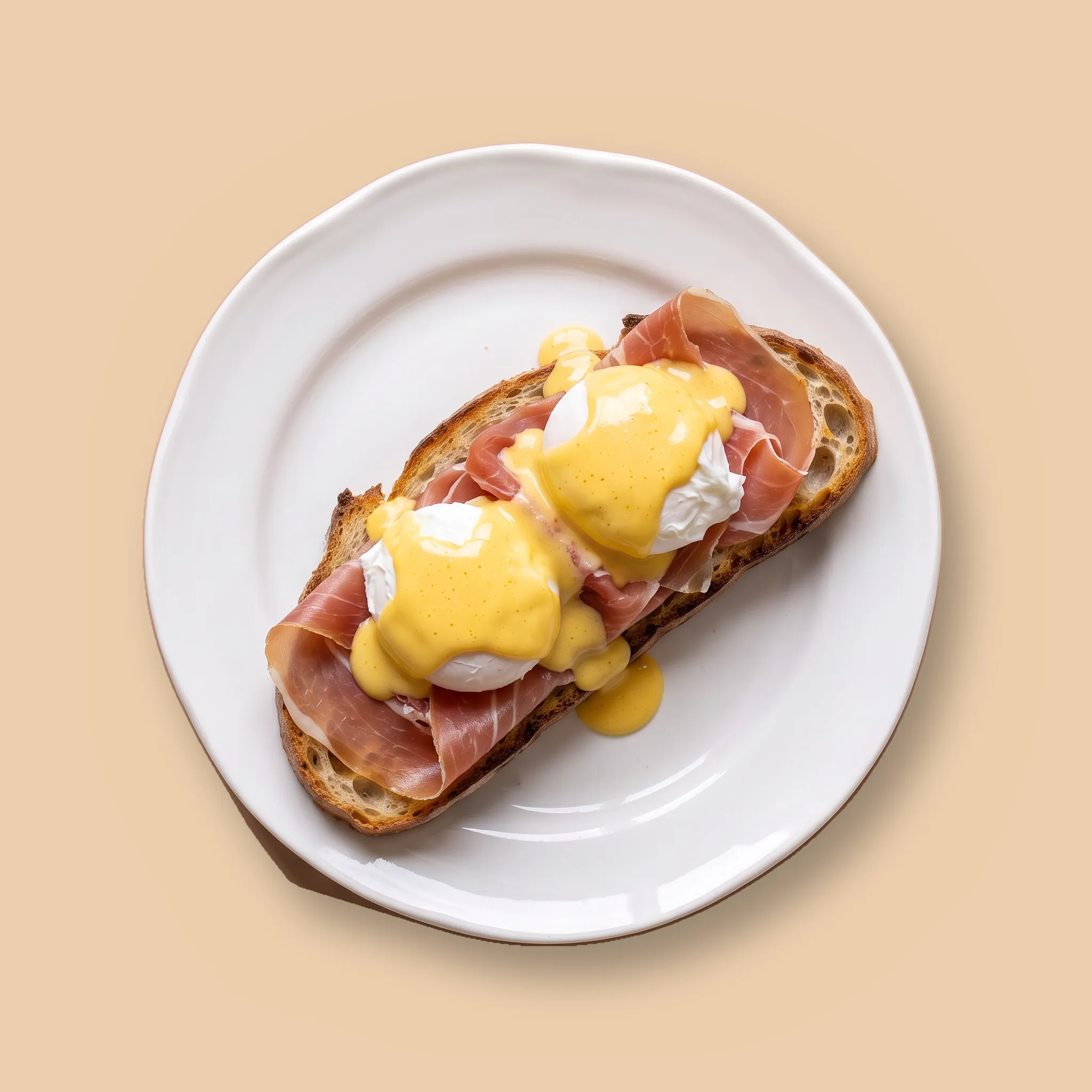 Benedict Serrano: Jamón serrano · Huevo poché · Salsa holandesa