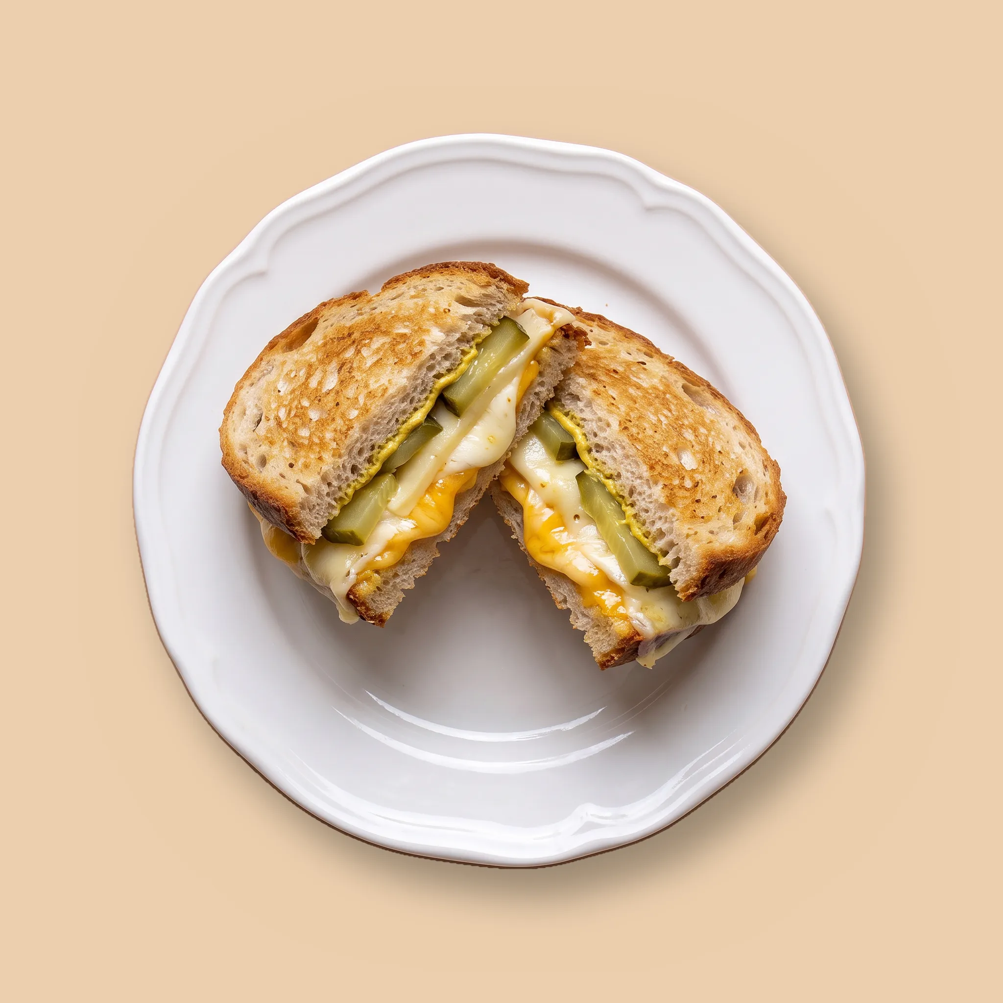 The Triple Melt: Mozzarella · Cheddar · Havarti · Pepinillos · Mostaza